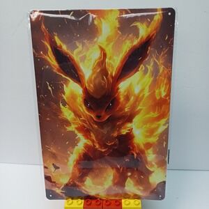 Flareon Pokemon 8"x12" Vintage Metal Tin Signs Man Cave Garage Wall Decor